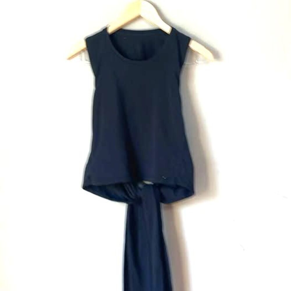 Lululemon Black Time to Restore Mock Neck Wrap Around Tie Tank Crop Top